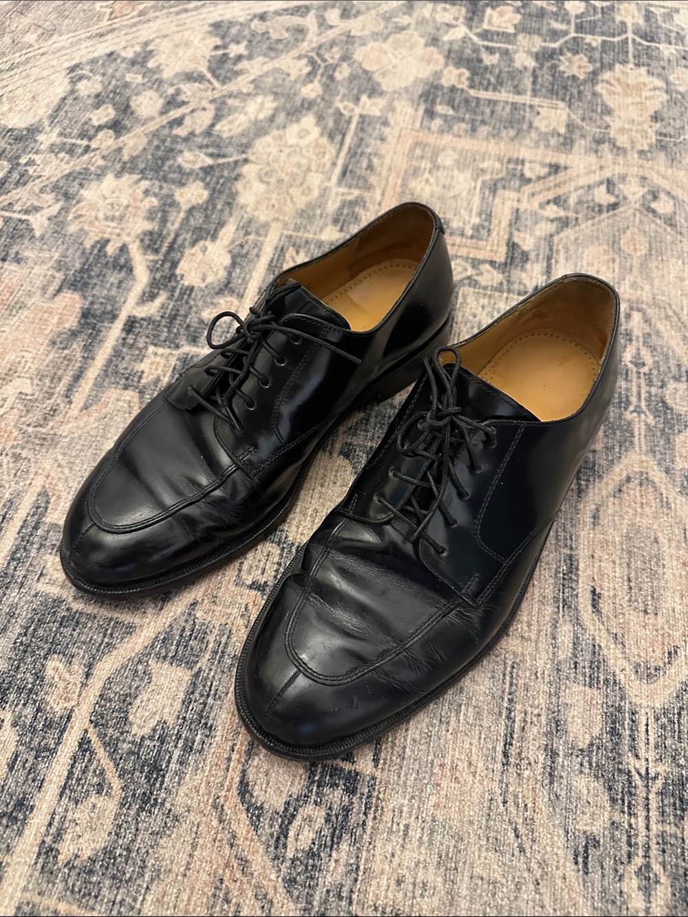 Cole Haan Black Leather Derby Oxfords